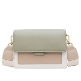 Contrast Color Leather Crossbody Bags